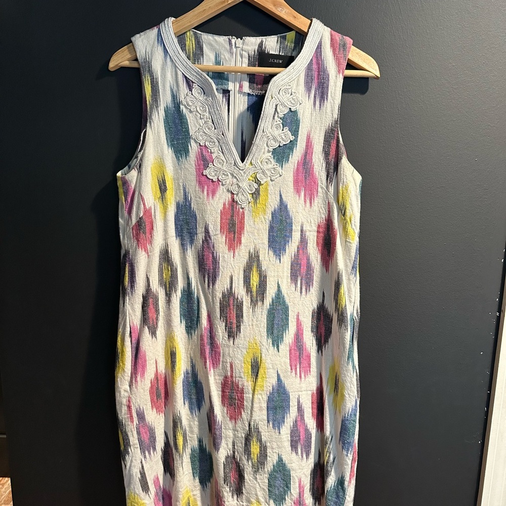 JCrew Colorful Sleeveless Patterned Dress
